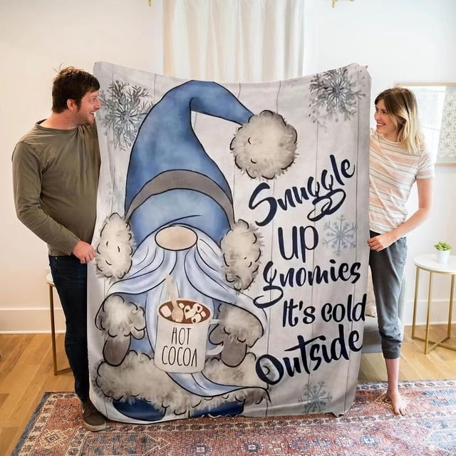 Manta de franela con patrón de gnomo, 1 unidad, suave y cómoda, manta para habitación con aire acondicionado, cálida manta para la siesta para viajes en la oficina en casa, manta cómoda