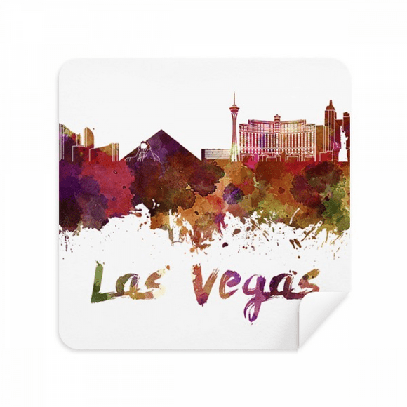 Las Vegas America City Watercolor Glasses Cloth Screen Cleaner Suede Fabric 2 Pack