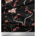 thumbnail image 3 of Soimoi Black Cotton Duck Fabric Dry Leaves & American Goldfinch Bird Print Fabric by Yard 44 Inch Wide, 3 of 3