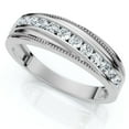 thumbnail image 2 of Pompeii 1/2Ct Men's Diamond Wedding Anniversary Ring 10k Gold Lab Grown Channel Set, 2 of 6