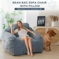 thumbnail image 2 of GOODONE Giant Bean Bag Chair with Pillow,Bean Bag Couch Stuffed High-Density Foam, Plush Lazy Sofa Comfy Chair,Large BeanBag Chair for Adults in Livingroom,Bedroom,DustyBlue, 2 of 8