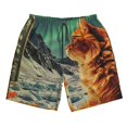thumbnail image 3 of Uemuo Space Adventurer Cat Pattern Men's Swim Trunks Hawaiian Beach Bathing Suit Swimsuits Beach Quick-Dry Shorts with Pockets-X-Large, 3 of 9