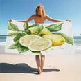 thumbnail image 2 of Lemons With Leaves And Slices Woman Beach Towel Bathroom Quick Towel For Yoga Camping Gym Hotel, 2 of 5