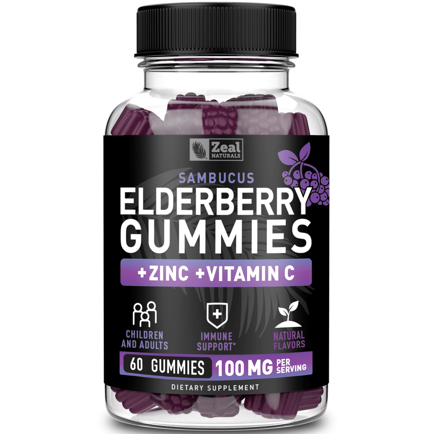 Sambucus Elderberry Gummies with Zinc and Vitamin C for Immunity