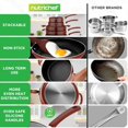 thumbnail image 3 of NutriChef Nonstick Cookware Set, Kitchen Pots and Pans Set, Induction Cookware, Space Saver, Dishwasher & Oven Safe, Includes a Foldable Steamer Basket and Cooking Utensils, Brown 17 Pc, 3 of 6