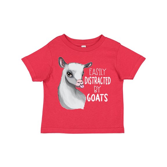 Inktastic Easily Distracted by Goats Cute Goat Boys or Girls Toddler T-Shirt
