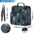 thumbnail image 3 of Water-Resistant 3-Ring Binder Organizer with Multiple Pockets Zipper Binder Bag for Office Black Cats and Mystical Symbols, 3 of 8