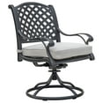 thumbnail image 6 of Stylish Outdoor 5-Piece Aluminum Dining Set with Cushion: Weather-Resistant, Classic, Durable and Comfortable Patio Furniture Set with Swivel Rockers and Round Table (Desert Night, Sand dollar), 6 of 7