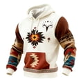 thumbnail image 4 of Western Aztec Long Sleeve Casual Hoodie with Front Pocket for Everyday Wear Anime Hoodie Men's Hooded Sweatshirt Pullover Hoodie, 4 of 4