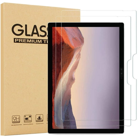 [2 Pack] EpicGadget Glass Screen Protector for 2019 Microsoft Surface Pro 7 - Ultra HD Clear Anti Bubble Anti Scratch 9H Hardness Tempered Glass Screen Film for 12.3‑inch Surface Pro 7