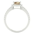 thumbnail image 4 of 1.86ct Emerald Cut Yellow Moissanite 18k White Gold Engraving Statement Bridal Wedding Halo Designer Ring Size 7.5, 4 of 5