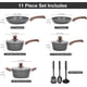 thumbnail image 2 of juego de ollas y sartenes antiadherentes, juego de ollas de granito de inducción, bateria de cocina antiadherente 11 piezas, ollas de cocina, color gris oscuro, 2 of 4