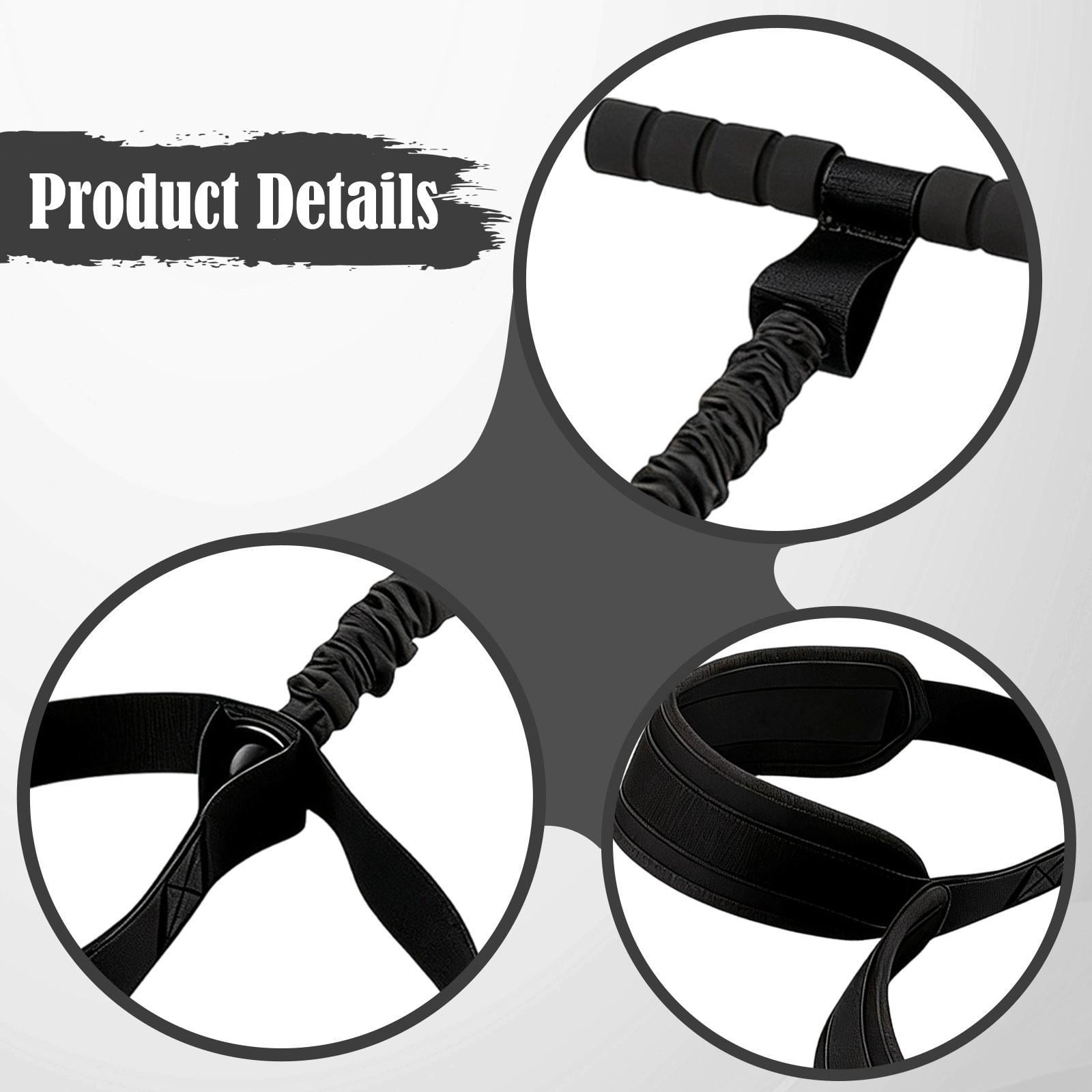 Baoblaze Adjustable Tension Pedal Resistance Band with Handle Latex Stretch Rope for Home Black