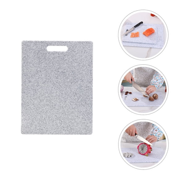 MERRYHAPY Grey Marble Design Plastic Kitchen Cutting Board Non- Chopping Block for Food Preparation