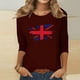 thumbnail image 3 of Blusas para Mujeres Casual 3/4 Manga Cuello Redondo Impreso Suelto, Mujer 3/4 Manga Tops Y Blusas para Diario, 3 of 4