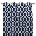 thumbnail image 3 of Jordan Manufacturing 54" x 96" Cayo Admiral Navy Lattice Grommet Semi-sheer Outdoor Curtain Panel (2 Pack), 3 of 7