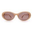 thumbnail image 2 of Womens Unique Wavy Crooked Arm Mod Oval Plastic Sunglasses Beige - Brown, 2 of 6