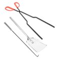 thumbnail image 3 of OULII 1 Set Iron Shovel Fire Poker Tongs Compact Design Long Handle For Home Fireplace Use Camping Utensils, 3 of 8