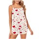 thumbnail image 2 of Puntoco Ropa de dormir para mujer Camisola de mujer Pantalones cortos de manga corta Conjunto de pijama para el hogar transpirable y cómodo, 2 of 4