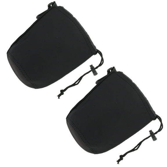 2 PCS Lens Pouch Neoprene Camera Lens Protective Case Drawstring Pouch Size S