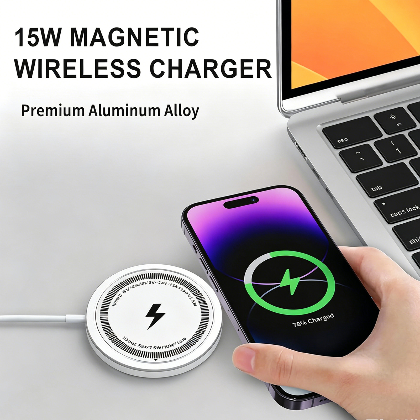 Pwuql 15W Wireless Charger for iPhone and Samsung photo 3