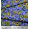 thumbnail image 3 of Soimoi Purple Cotton Voile Fabric Artistic Flower Mandala Print Fabric by the Yard 56 Inch Wide, 3 of 3