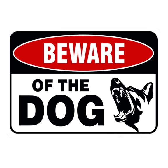 Beware of Dog Sign for Fence 11.8x 7.8 Inch Reflective Dog Warning Signs Aluminum Warning Sign for Indoor Outdoor Home Business Yard Driveway, Easy to Mount