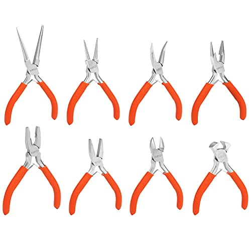 1x Mini Long Pliers Hand Tools Kit Jewelry Round Nose Making Beading Wire Cutter 