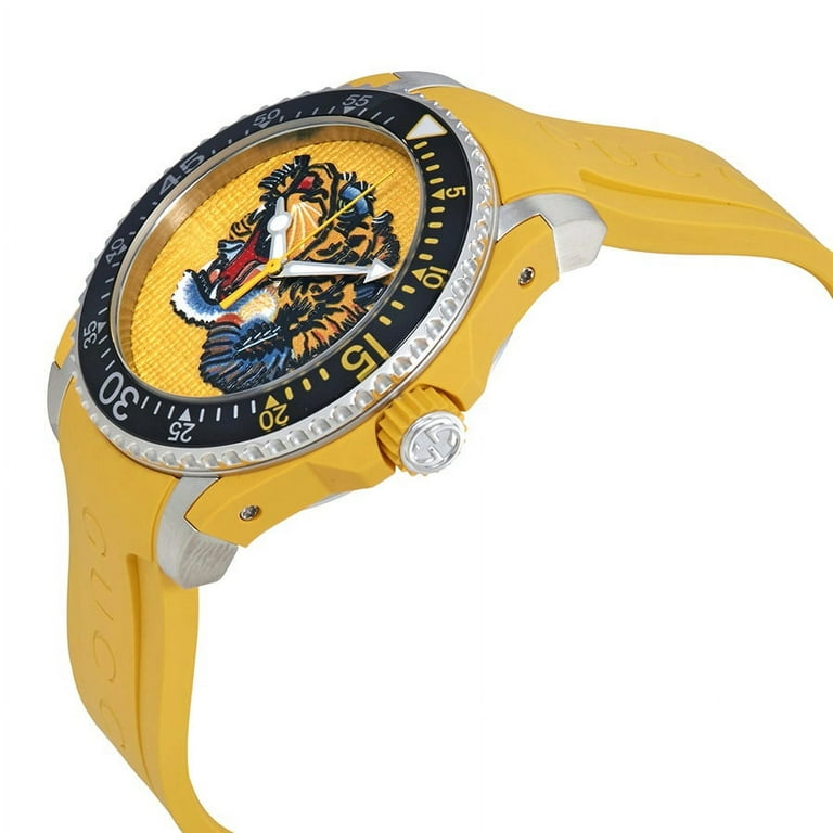Gucci Men s Dive Embroidered Animal Quartz 40mm Watch YA136317