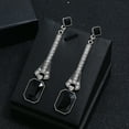 thumbnail image 4 of LINXIQIN Earrings with Square Crystal Studs and Tassel Pendant for Women, 4 of 10