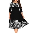 thumbnail image 2 of Fankiway Liquidation Robes à Manches Longues Femme Mode Tempérament Manches Imprimées Col Rond Grande Taille Robes Femmes Grande Taille Liquidation, 2 of 7