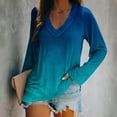thumbnail image 2 of Tops 3/4 Sleeve Plus Size Plus Size Womens Tops Fashion Casual Long Sleeve V Neck Print Tops, 2 of 4