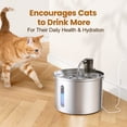thumbnail image 5 of Oneisall PWF-002 Cat Water Fountain Stainless Steel 304, 3L/101oz Cats Love Water Fountains for Cats Indoor, Low Noise Cat Fountains for Drinking, Silver, 5 of 10