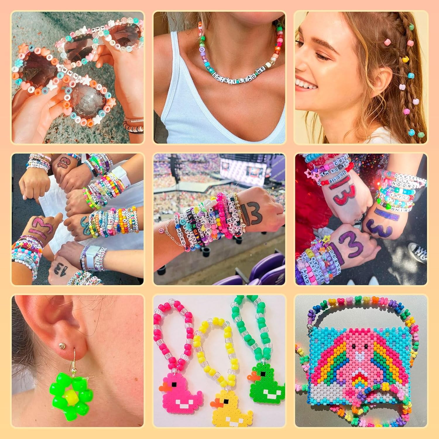 Bracelet Making Kit, Friendship Bracelet Kit 48 Colors Pony Kandi Letter Beads for Jewelry Making, DIY Arts and Crafts Gifts for Girls Age 6-13