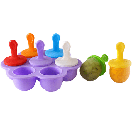 

7 Cavity Silicone Ice Cream Mould Ice Pop Diy Maker Tray Reusable Non-stick Ice Popsicle Molds Homemade Ice Treats Maker Light Purple