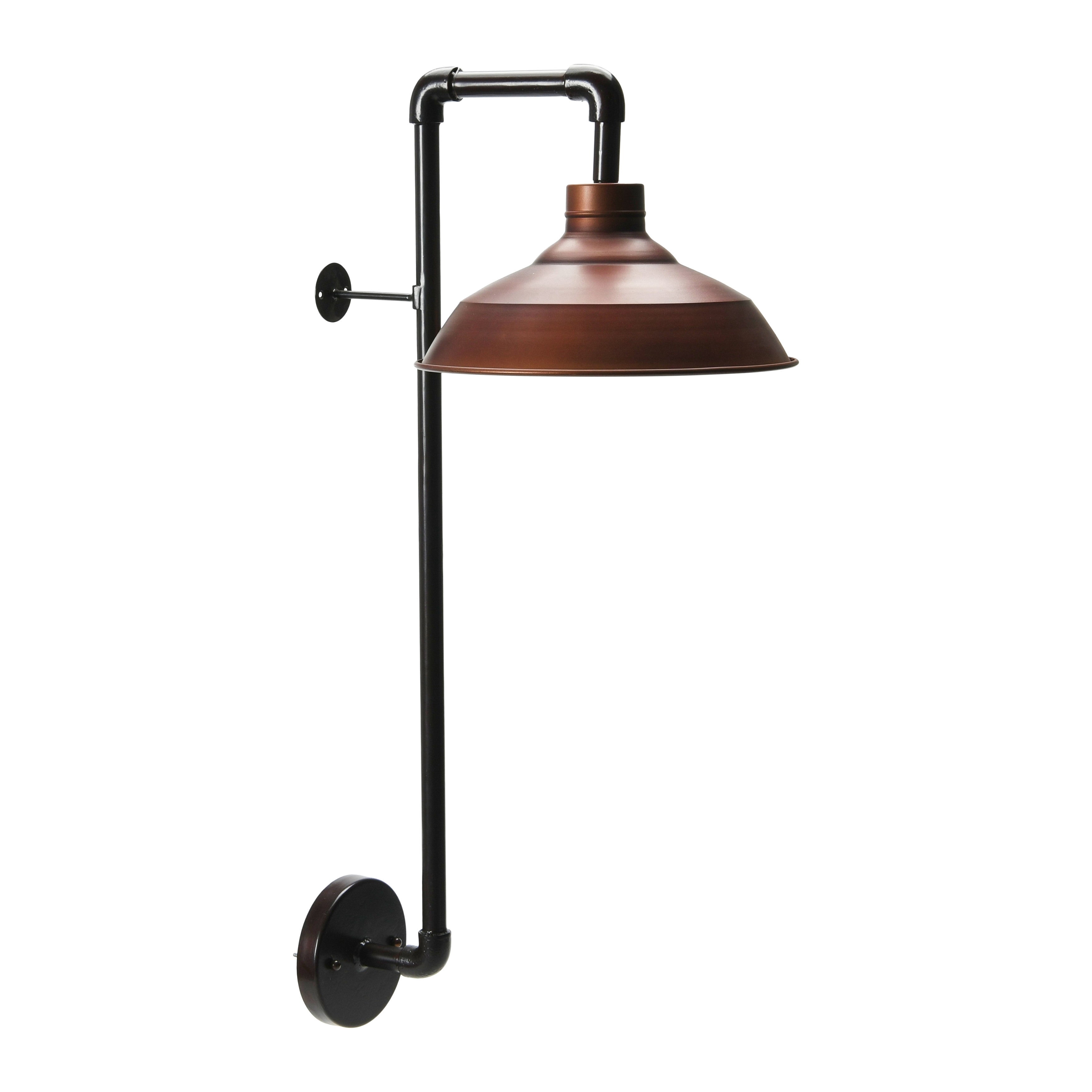 Storied Home Metal Wall Sconce with Shade - 13.0"L x 12.0"W x 33.0"H Brown Bronze