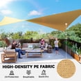 thumbnail image 3 of Outsunny 20' x 13' Rectangle Sun Shade Sail Canopy Outdoor Shade Sail Cloth for Patio Deck Yard with D-Rings and Rope Included - Sand, 3 of 9