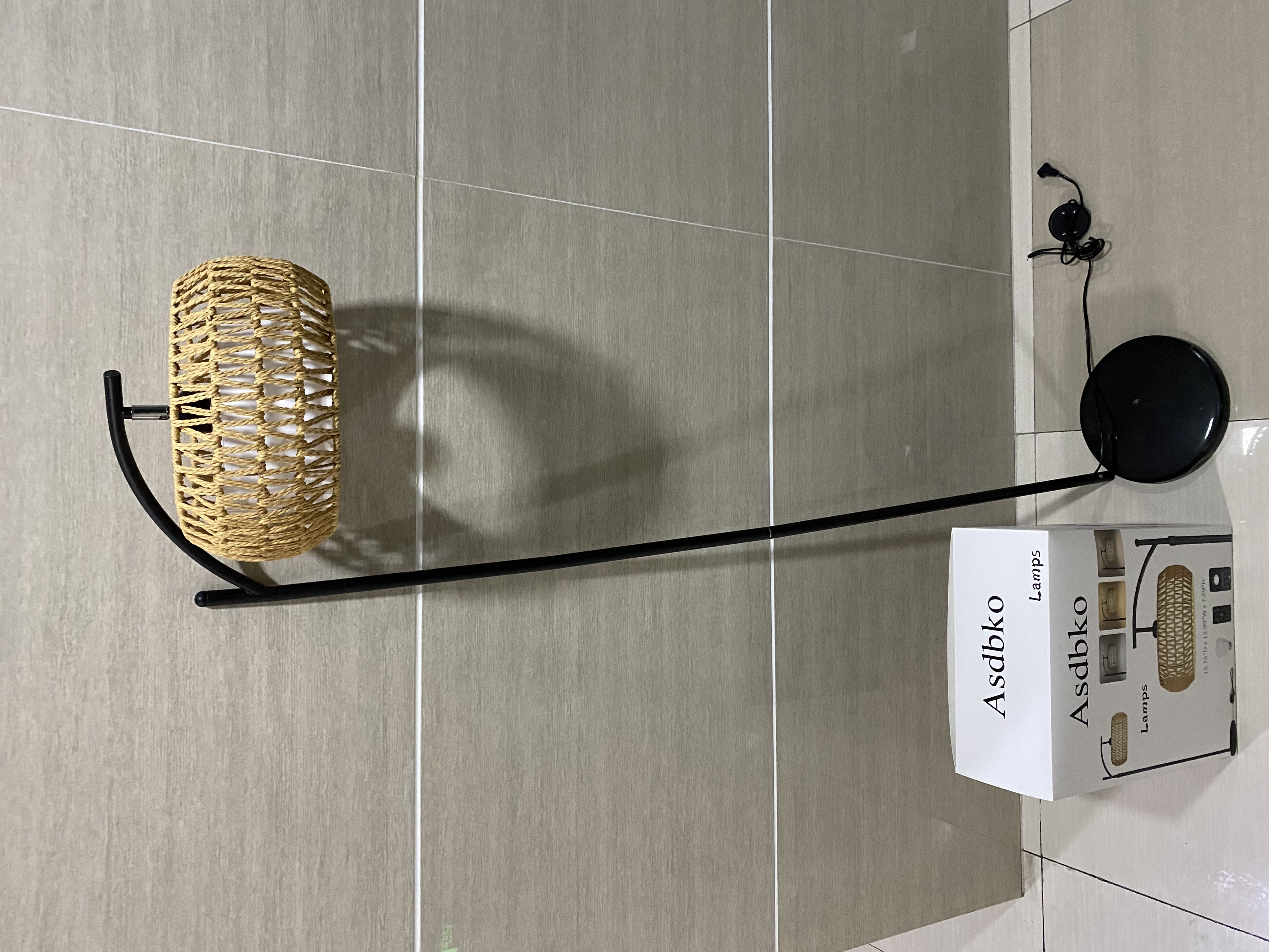 Asdbko lamp, curved floor lamp with remote control