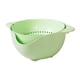 thumbnail image 3 of Cesta de drenaje giratoria, cesta de doble capa, lavadora de verduras, frutas y arroz, diseño de 2 niveles, plástico resistente, apta para cocina y lavandería, plegable, portátil, ideal para, 3 of 9