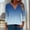 Navy, variant on CLOISE T Shirts for Women 3/4 Sleeve Plus Size Tops V Neck Casual Pullover Gradient Loose Summer Blouses Purple 2XL