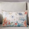 thumbnail image 3 of Vintage Coastal Throw Pillow Covers, Summer Beach Coral Starfish Nautical Soft Breathable Pillow Cases with Invisible Zipper for Sleeping, Small Pillowcases for Couch Bed Sofa Chair 16x24 Inches, 3 of 6
