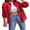 Red, variant on Women's Basic Button Down Stretch Fitted Long Sleeves Denim Jean Jacket