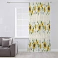 thumbnail image 3 of Sunflower Semi Sheer Curtains Drapes for Living Room, Bedroom, French Doors Window 96 Inches Long, Vintage Beige Bee Farm Botanical Flower Rod Pocket Chiffon Curtain Drapery Voile Draperies Panel, 3 of 6