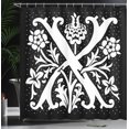 thumbnail image 3 of Ambesonne Monogram Shower Curtain, Bandana Style X Letter Art, 69"Wx70"L, Seal Brown and White, 3 of 4