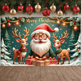 thumbnail image 3 of Festive Design Christmas Banner with Santa Reindeer Holiday Decoration for Winter Celebration Party Indoor Decor, 3 of 8