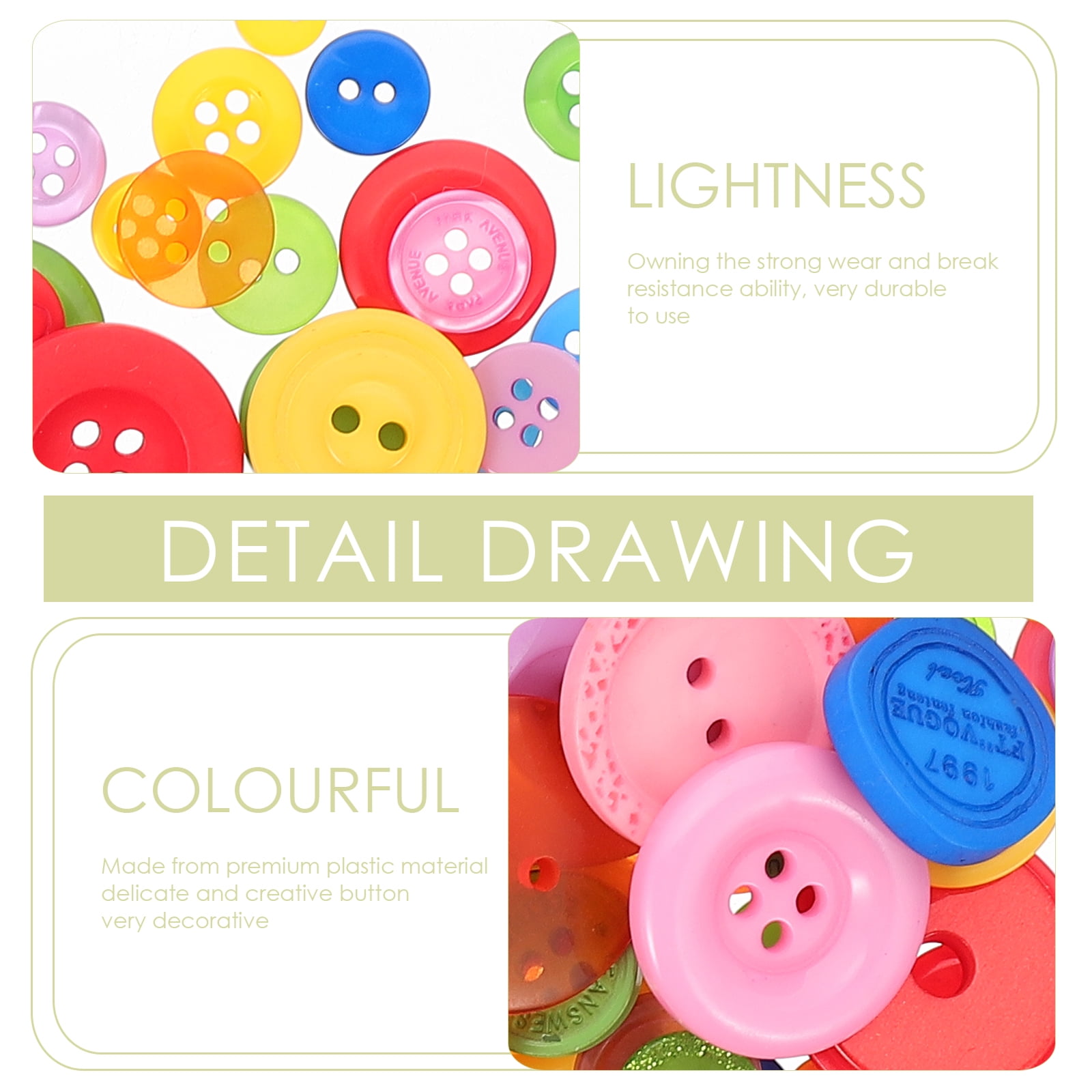 2 Sets  of DIY Colorful Buttons Home Sewing Buttons DIY Craft Buttons Decorative Buttons (Mixed Size)