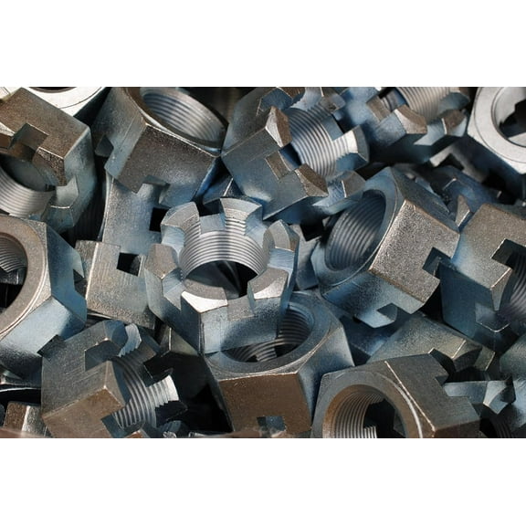 Slotted  Castle Nuts 1-1/2-12 Fine Thread Zinc Plated 1-1/2"-12