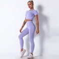 thumbnail image 3 of Traje deportivo, ropa de entrenamiento, trajes de Fitness, ropa deportiva, conjuntos de Yoga, gimnasio, ropa deportiva para mujer, Top de manga corta, mallas de cintura alta, 3 of 5