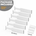 thumbnail image 7 of SpaceAid Bamboo Dresser Drawer Dividers 6 Pack, 4.65“ High Adjustable 12.5“-17” Drawer Organizers for Clothing, White, 7 of 7