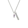 thumbnail image 2 of Delight Jewelry Silvertone Mini Purple Running Shoe Silvertone Always My Mother Bar Charm Necklace, 23", 2 of 4